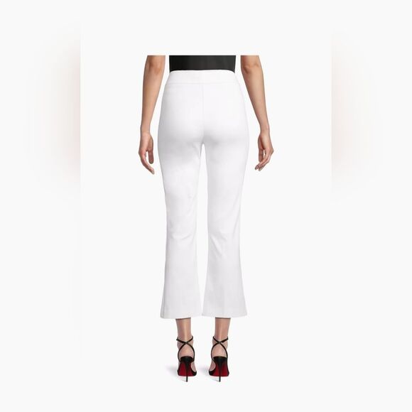 Avenue Montaigne Leo Flare Crop Pants White Stretchy Chic Coastal City Size 12 - Picture 3 of 13